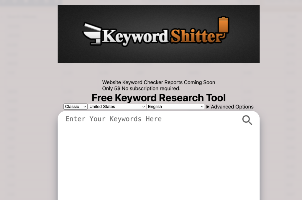 Keyword sheeter